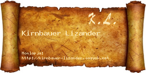 Kirnbauer Lizander névjegykártya